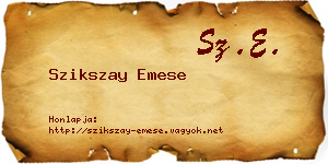 Szikszay Emese névjegykártya