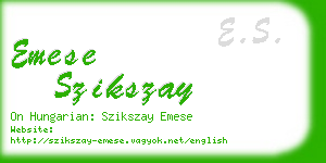 emese szikszay business card